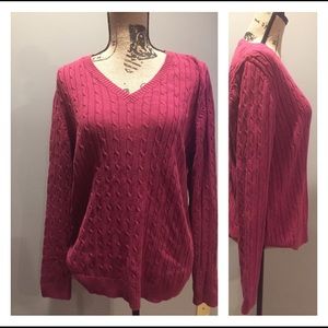 Croft & Barrow knit sweater size L reddish wine
